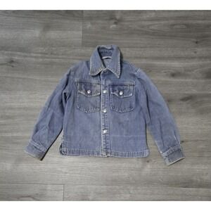 Montgomery Ward Vintage Kids 70s Denim Trucker Jacket Shirt Boys 6  Snap Button